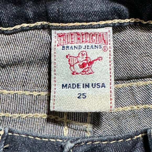 True Religion Jeans Skinny Straight Dark Wash Blue Denim Women's 25 - Picture 5 of 16